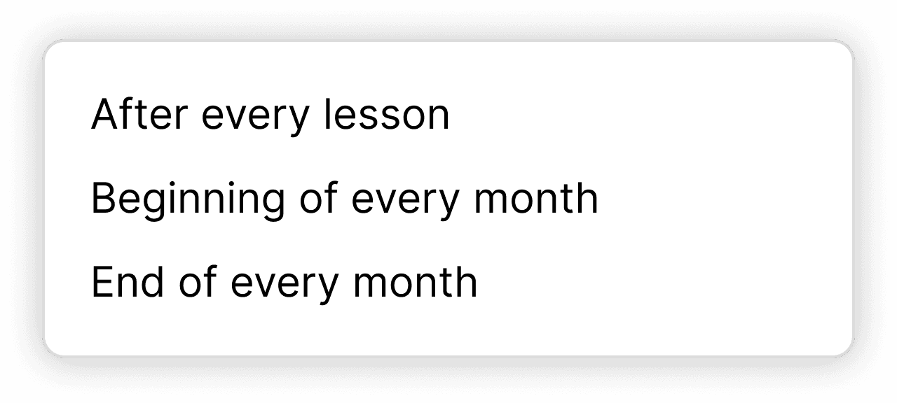 Invoice cadences - light mode