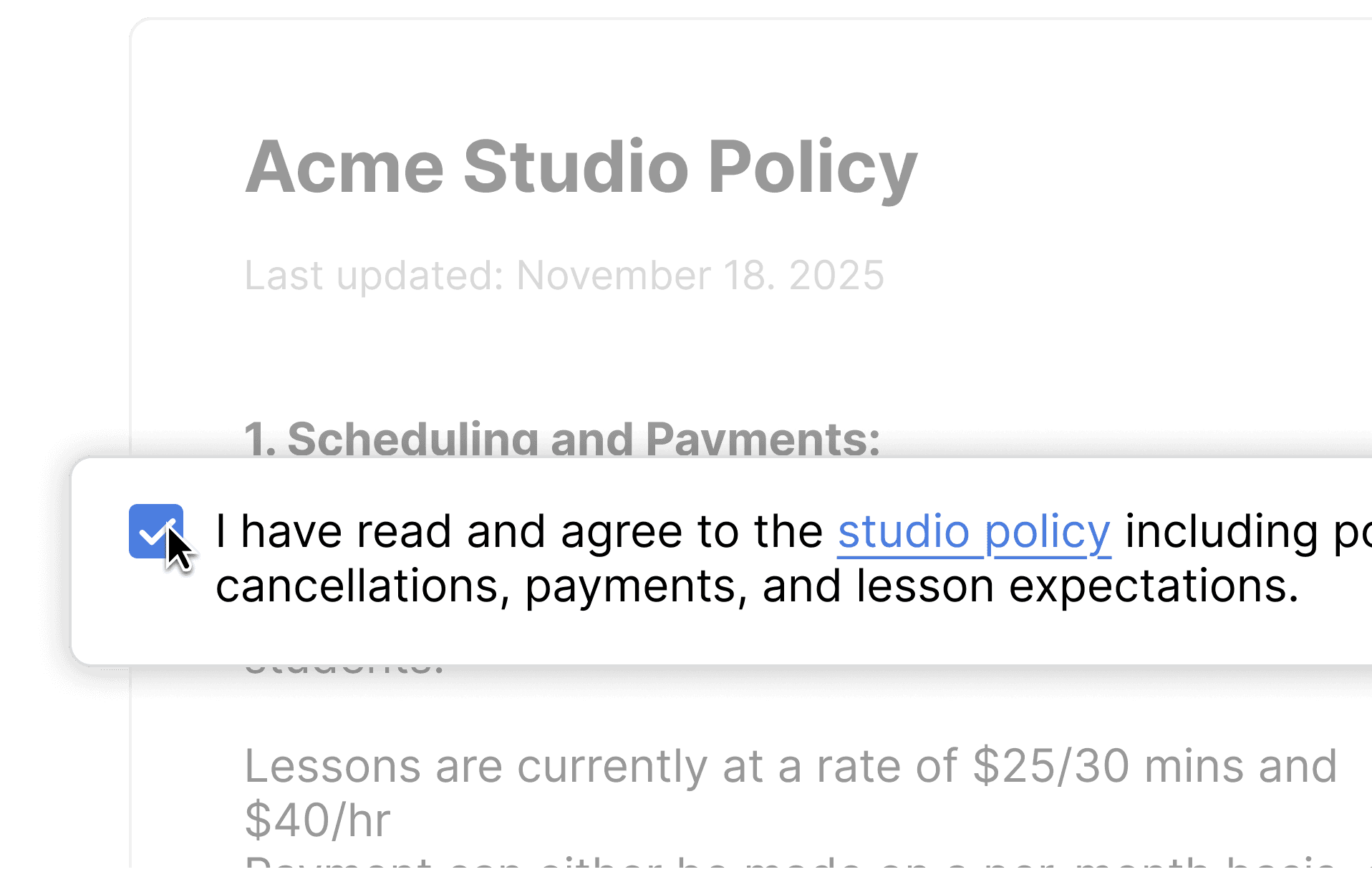 Studio policy - light mode